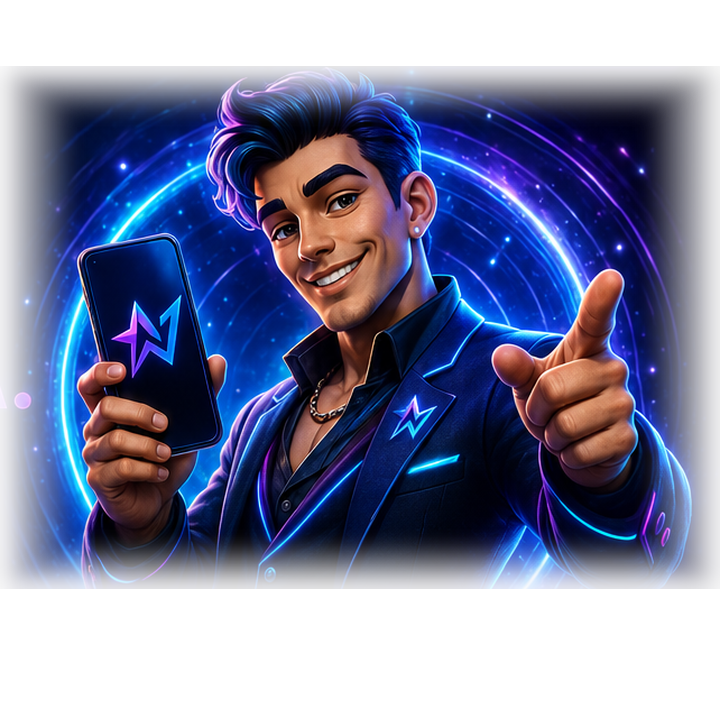 GoldSecret personaje premium con celular